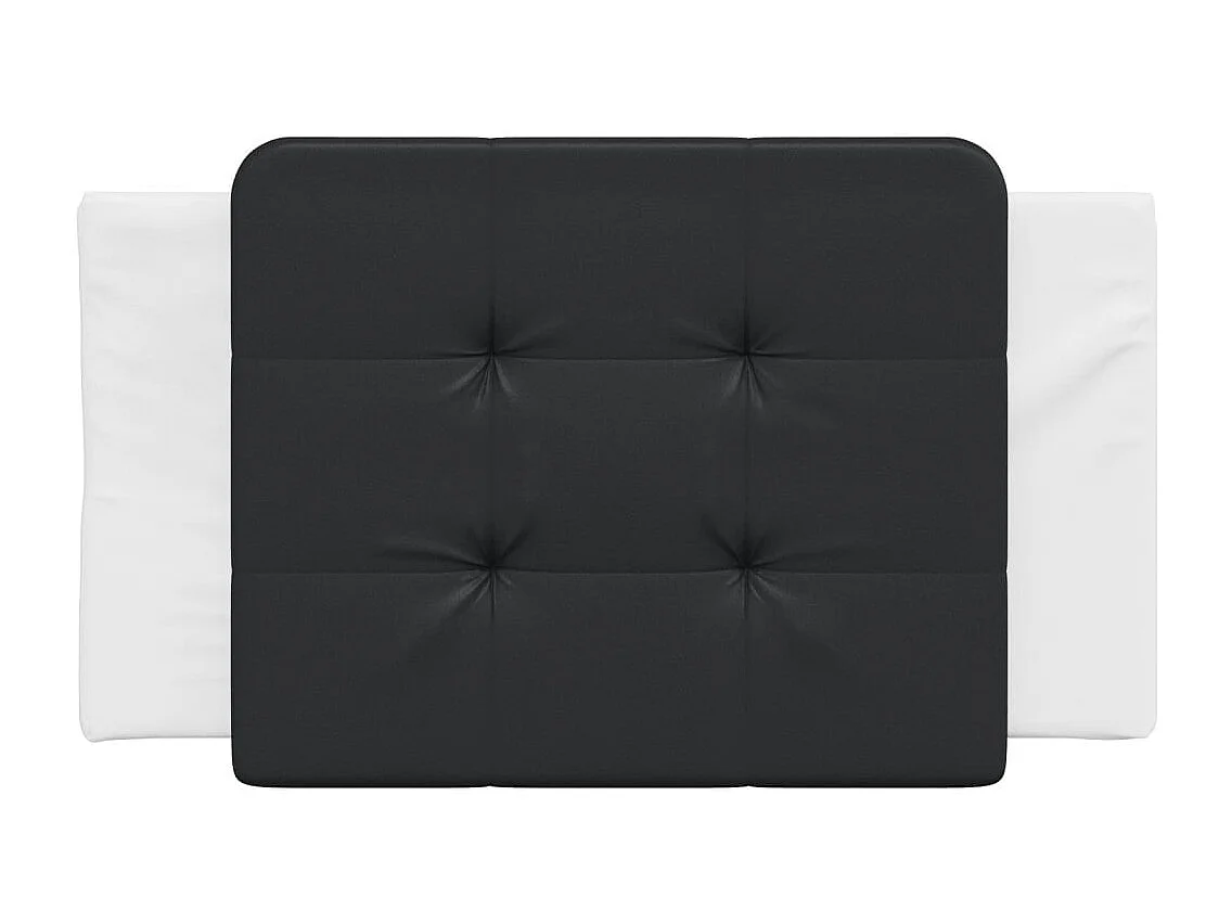 Coussin de tête de lit Zadar noir et blanc 90 cm similicuir