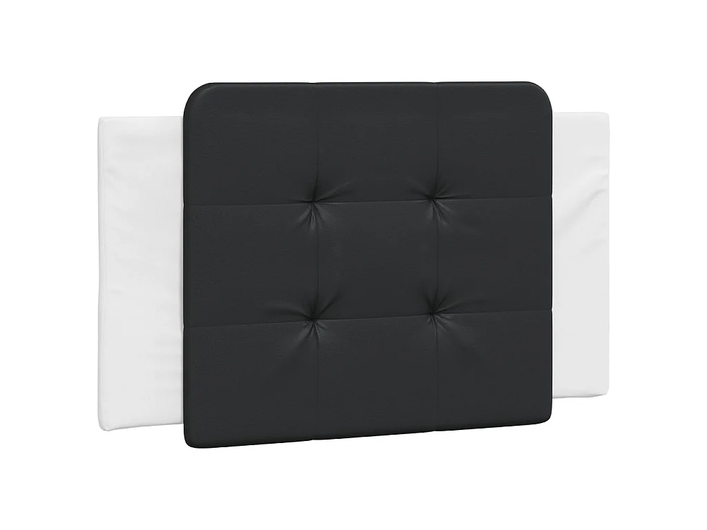 Coussin de tête de lit Zadar noir et blanc 90 cm similicuir