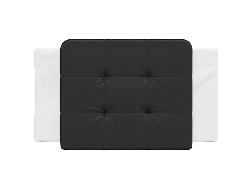 Coussin de tête de lit Zadar noir et blanc 90 cm similicuir