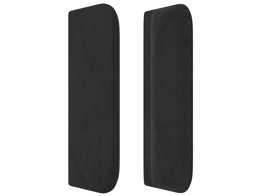 Tête de lit avec oreilles Noir 147x16x78/88 cm Velours