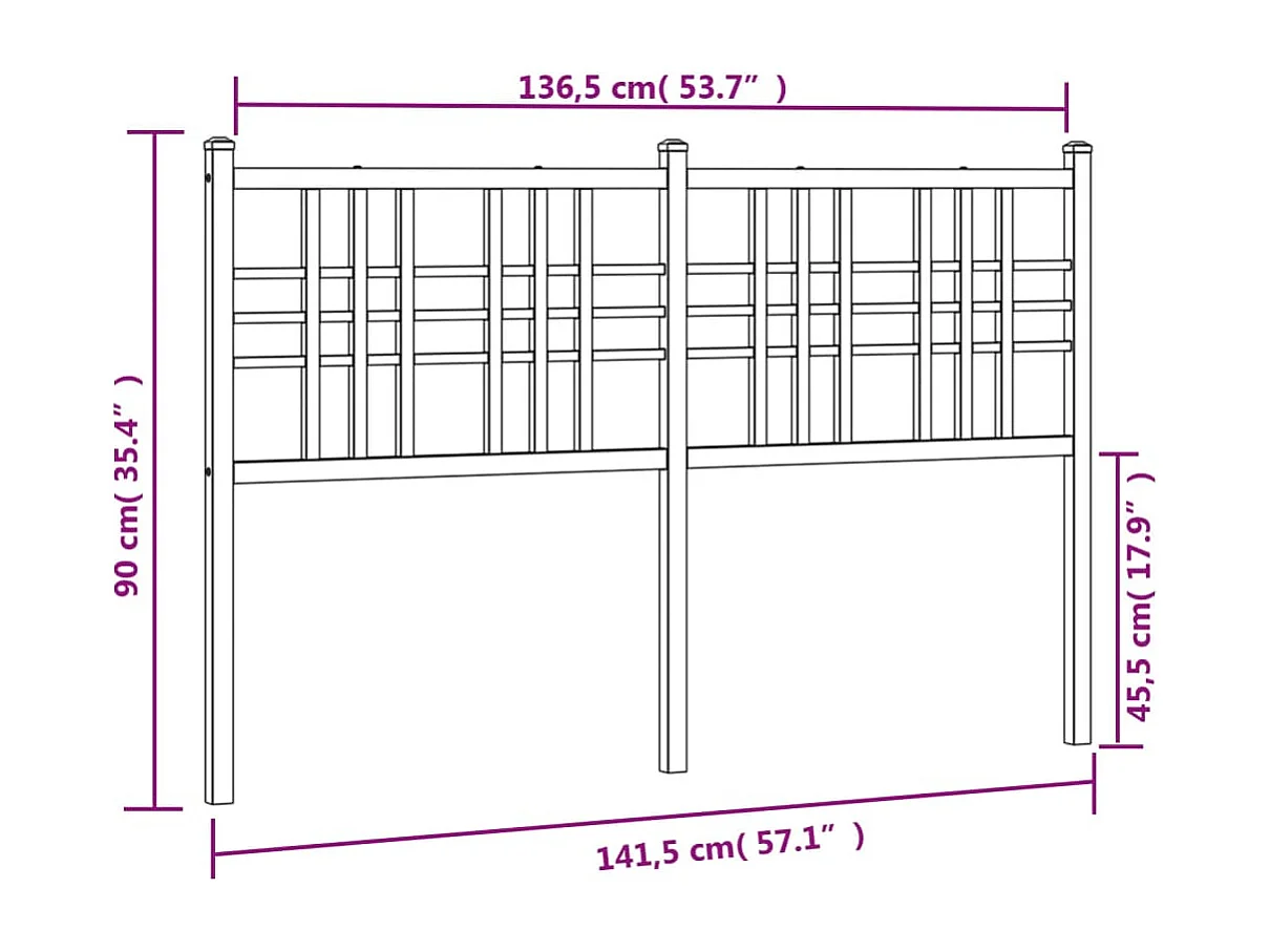 Cabeceira de cama 137 cm metal branco