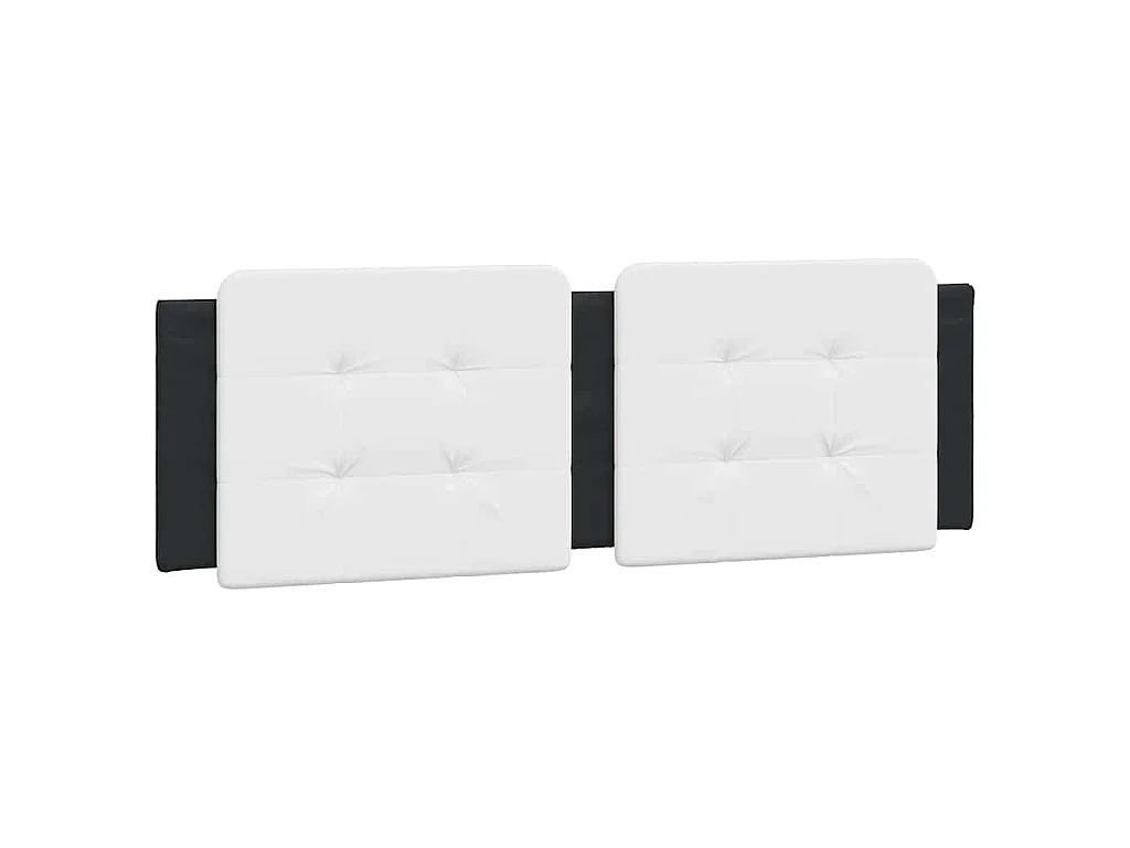 Almofadão de cabeceira Zadar 160 cm couro artificial branco e preto
