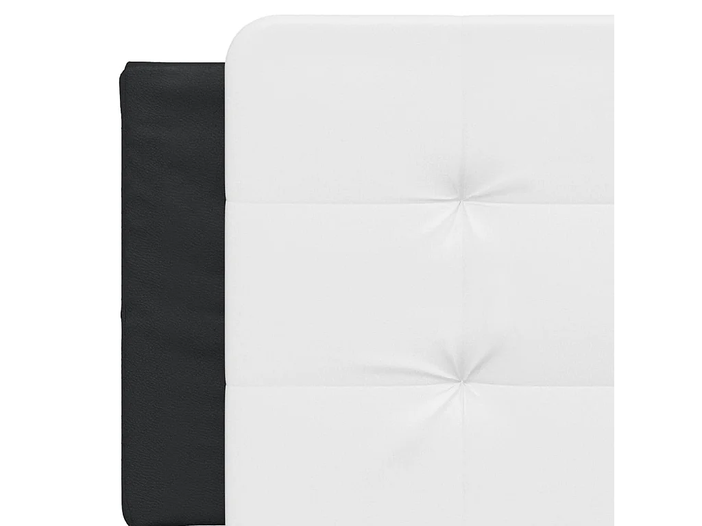 Almofadão de cabeceira Zadar 160 cm couro artificial branco e preto