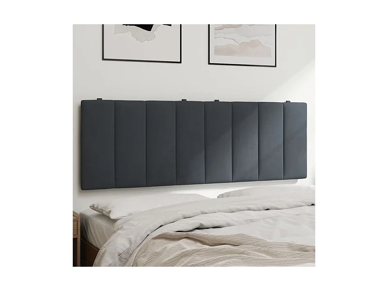 Hoofdbordkussen "Hanko" 140 cm fluweel donkergrijs