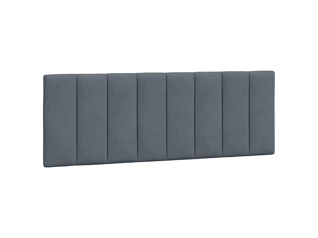 Coussin de tête de lit Hanko gris foncé 140 cm velours