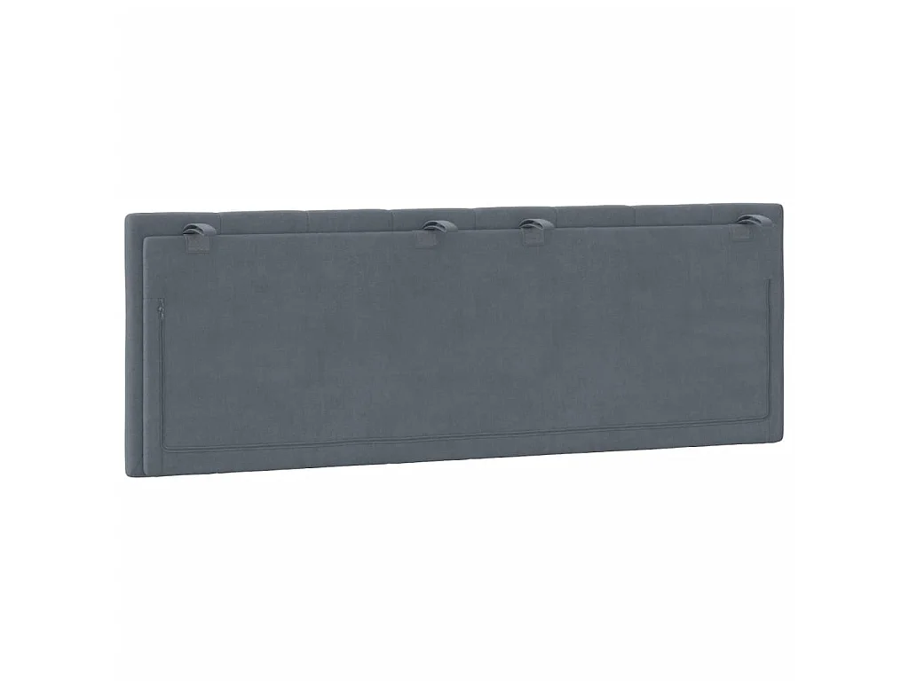 Coussin de tête de lit Hanko gris foncé 140 cm velours