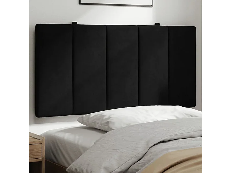 Cabecero de cama acolchado Hanko terciopelo negro 100 cm