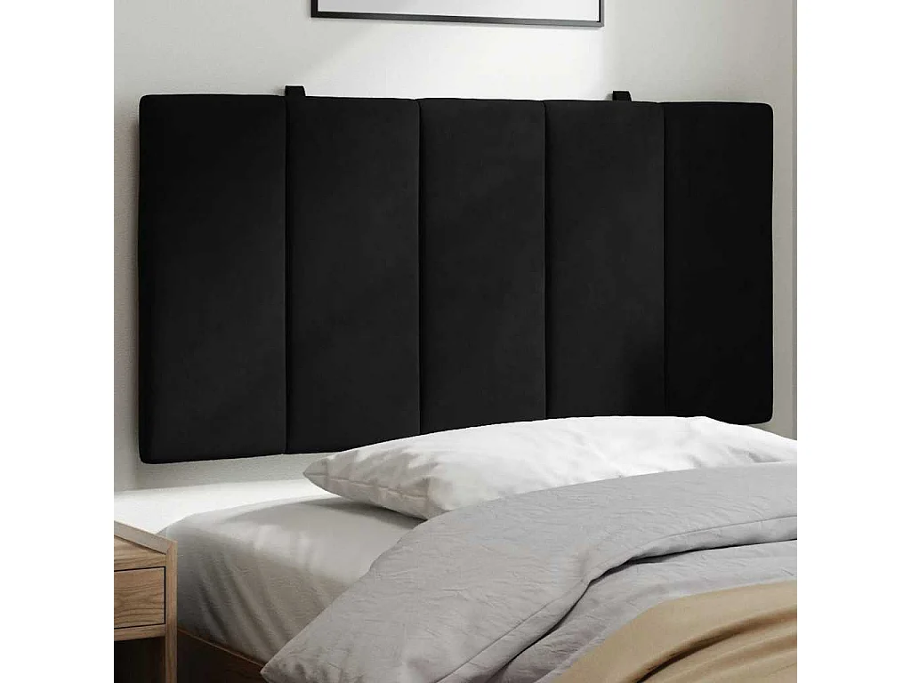 Hoofdbordkussen "Hanko" 100 cm fluweel zwart