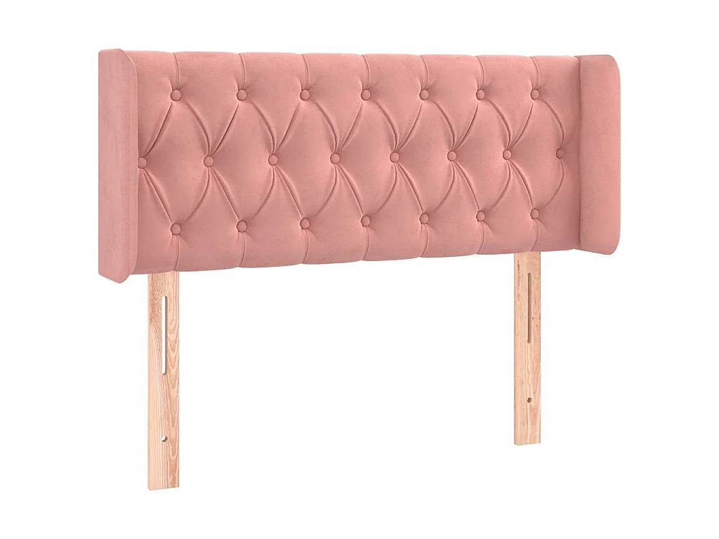 Hoofdbord met randen 103x16x78/88 cm fluweel roze