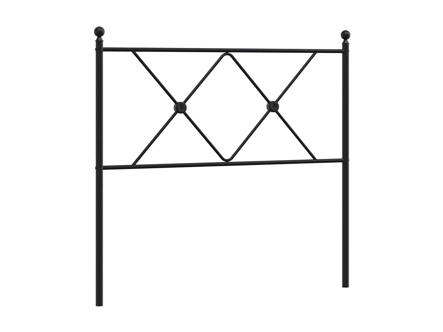 Vervangend hoofdbord 90 cm metaal zwart