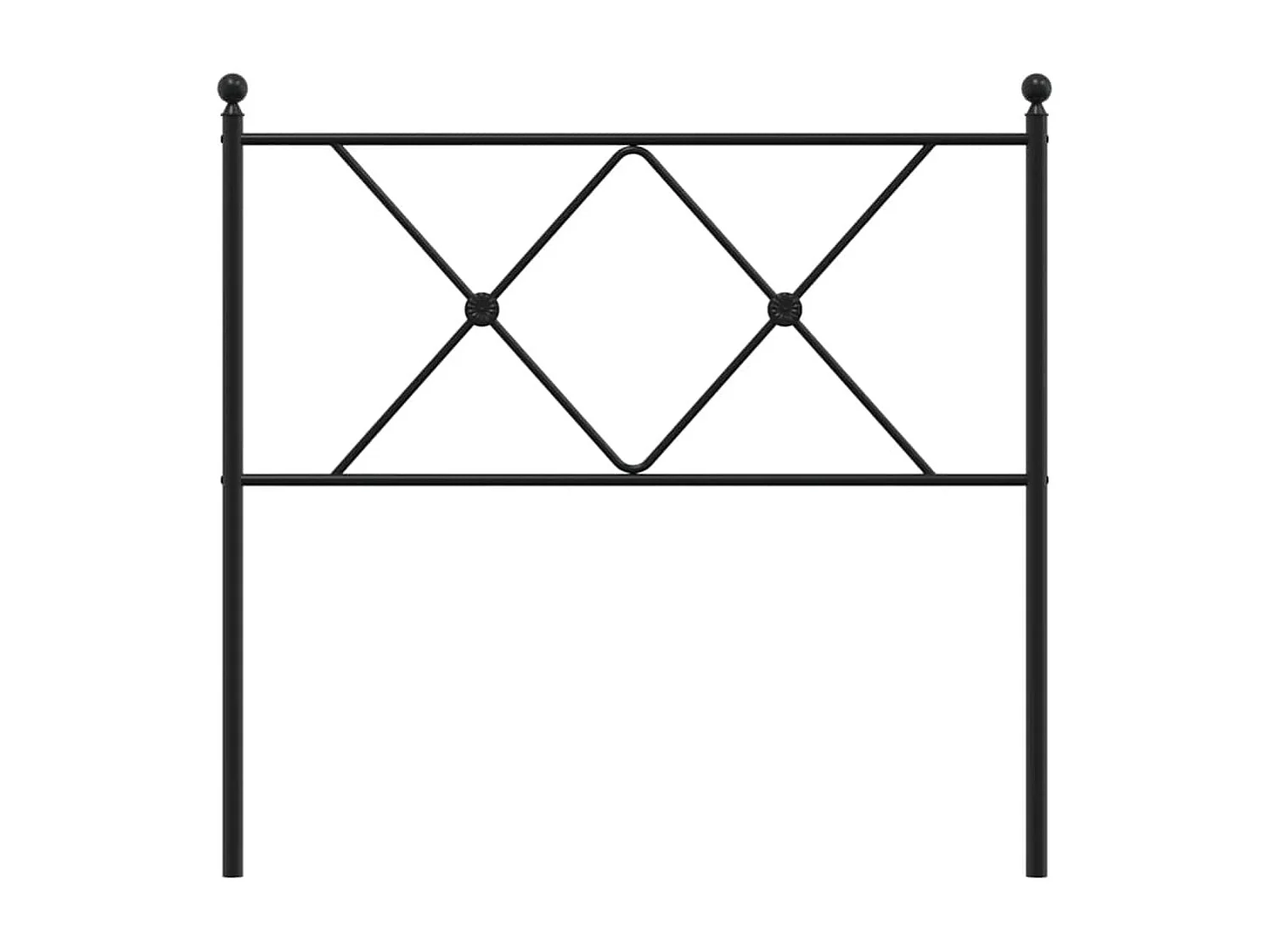 Vervangend hoofdbord 90 cm metaal zwart