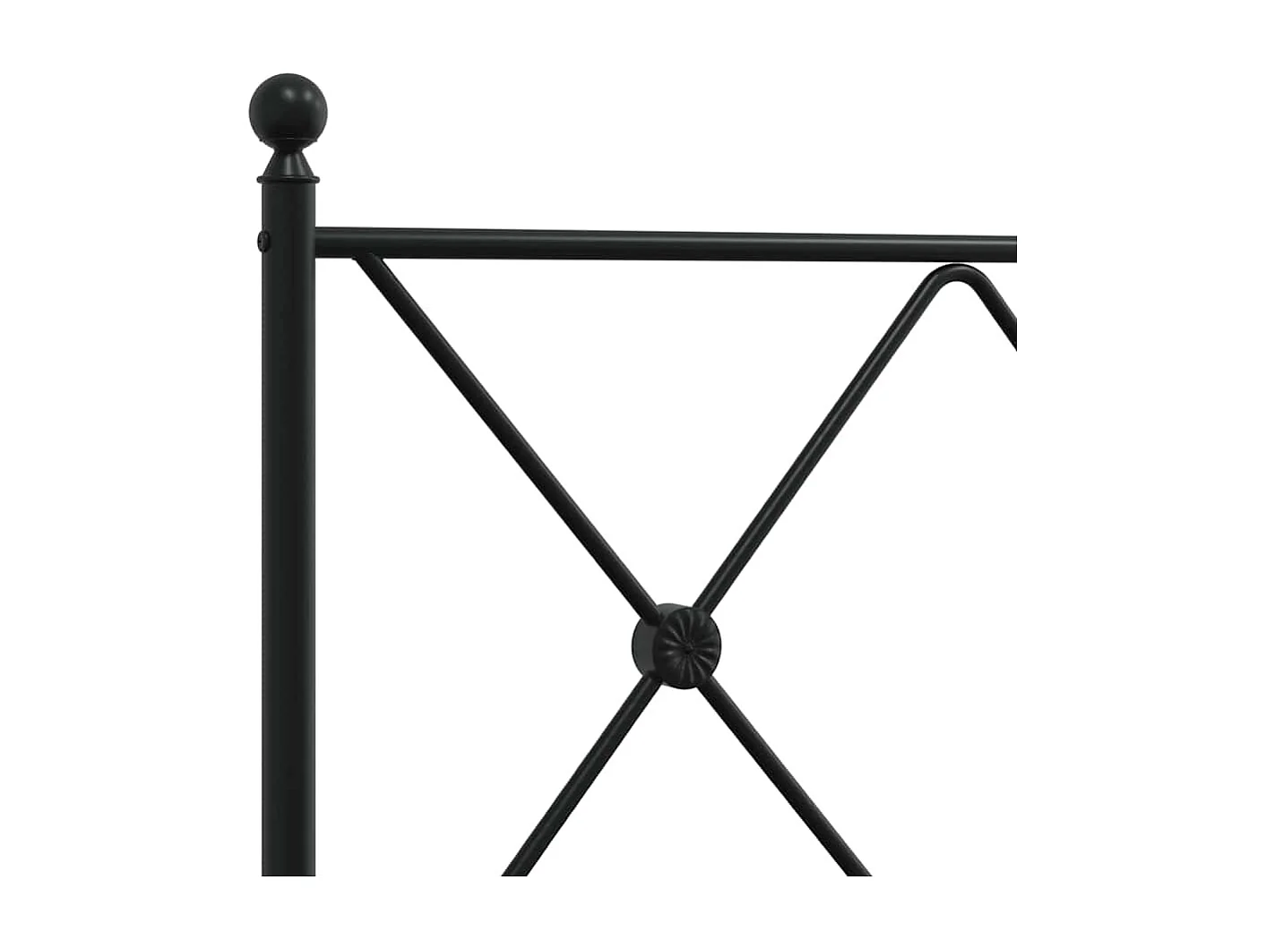 Vervangend hoofdbord 90 cm metaal zwart