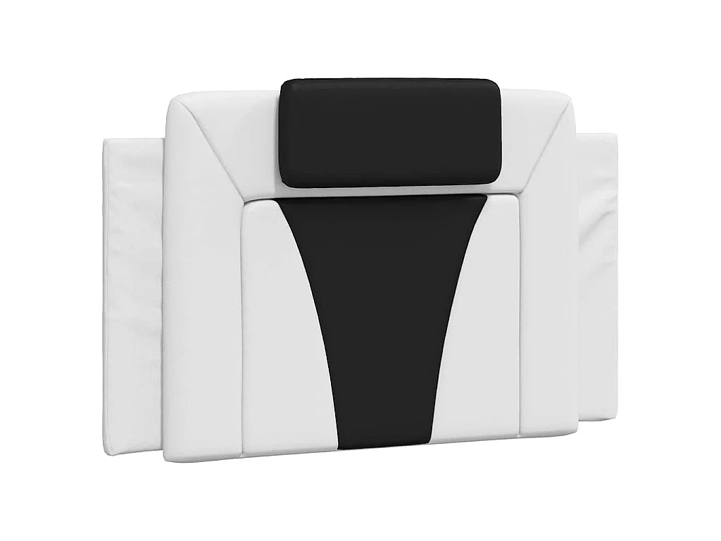 Coussin de tête de lit Viana noir et blanc 90 cm similicuir