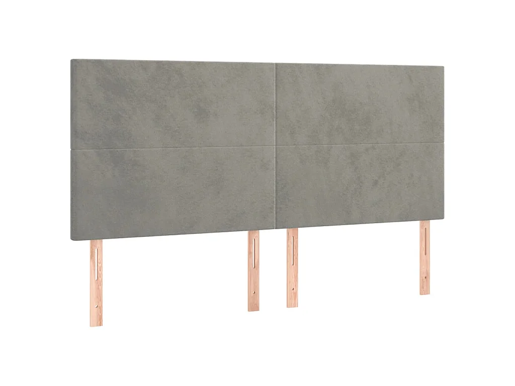Tête de lit Gris clair 180x5x118/128 cm Velours