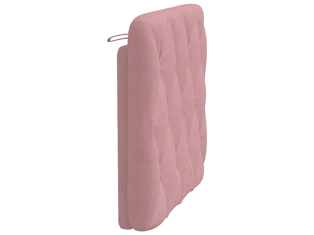 Coussin de tête de lit rose 80 cm velours