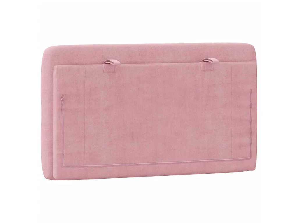 Coussin de tête de lit rose 80 cm velours