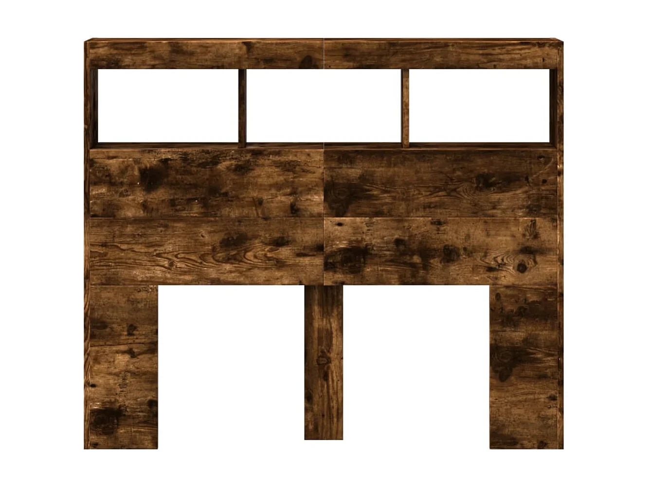 Armoire tête de lit avec LED chêne fumé 120x17x102 cm