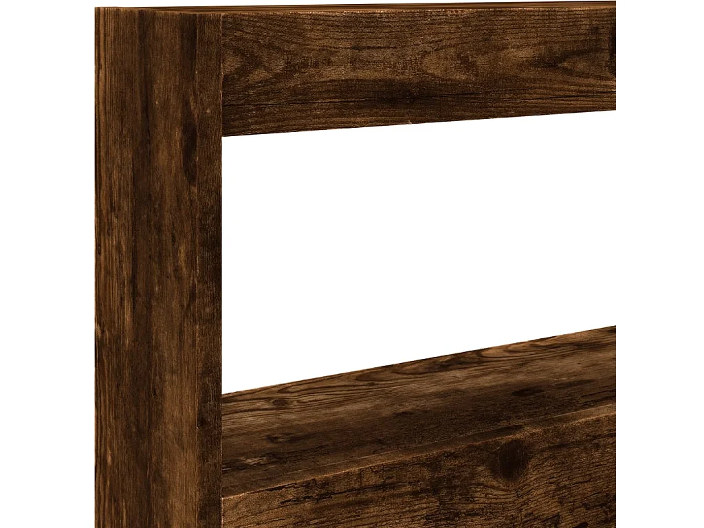 Armoire tête de lit avec LED chêne fumé 120x17x102 cm