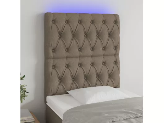 Kauf Unique LED Kopfteil Taupe 80x7x118/128 cm Stoff