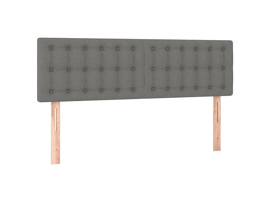 Testiera a LED Grigio Scuro 144x5x78/88 cm in Tessuto