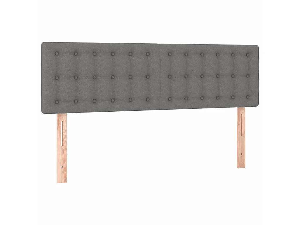Testiera a LED Grigio Scuro 144x5x78/88 cm in Tessuto