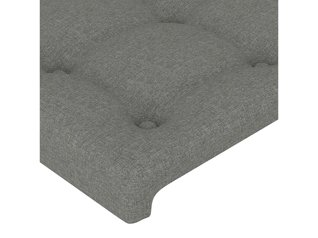 Testiera a LED Grigio Scuro 144x5x78/88 cm in Tessuto