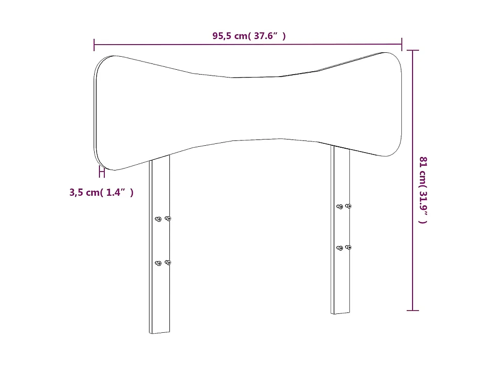 Hoofdbord 90 cm massief grenenhout wasbruin
