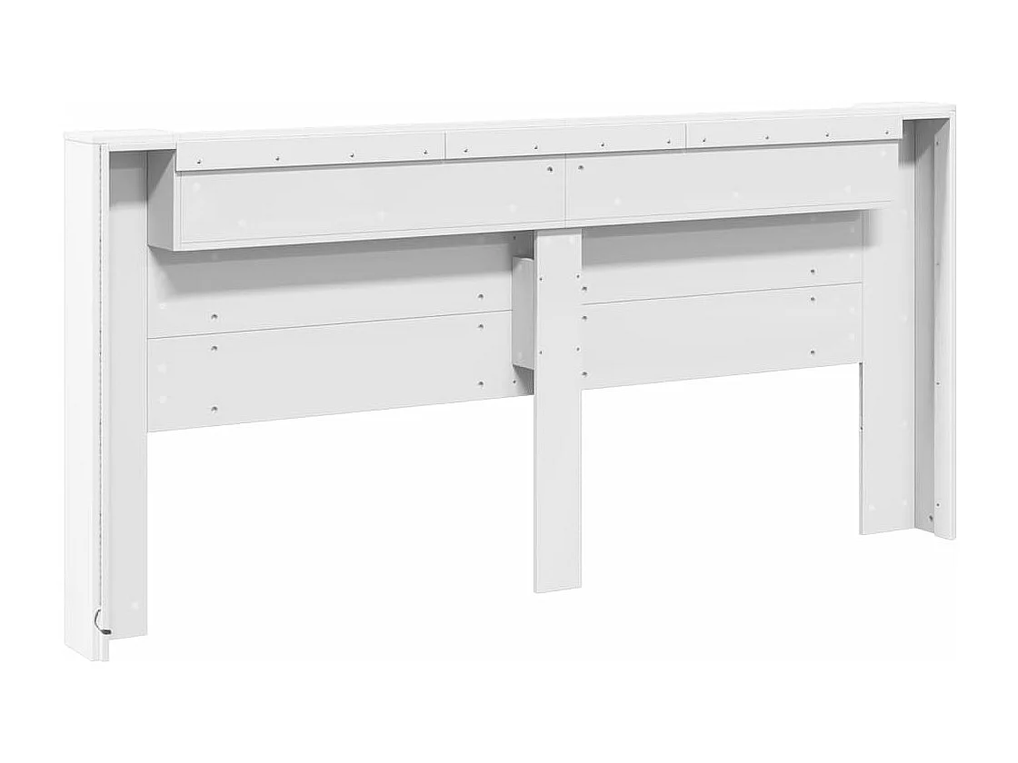 Armoire tête de lit avec LED blanc 220x16,5x103,5 cm