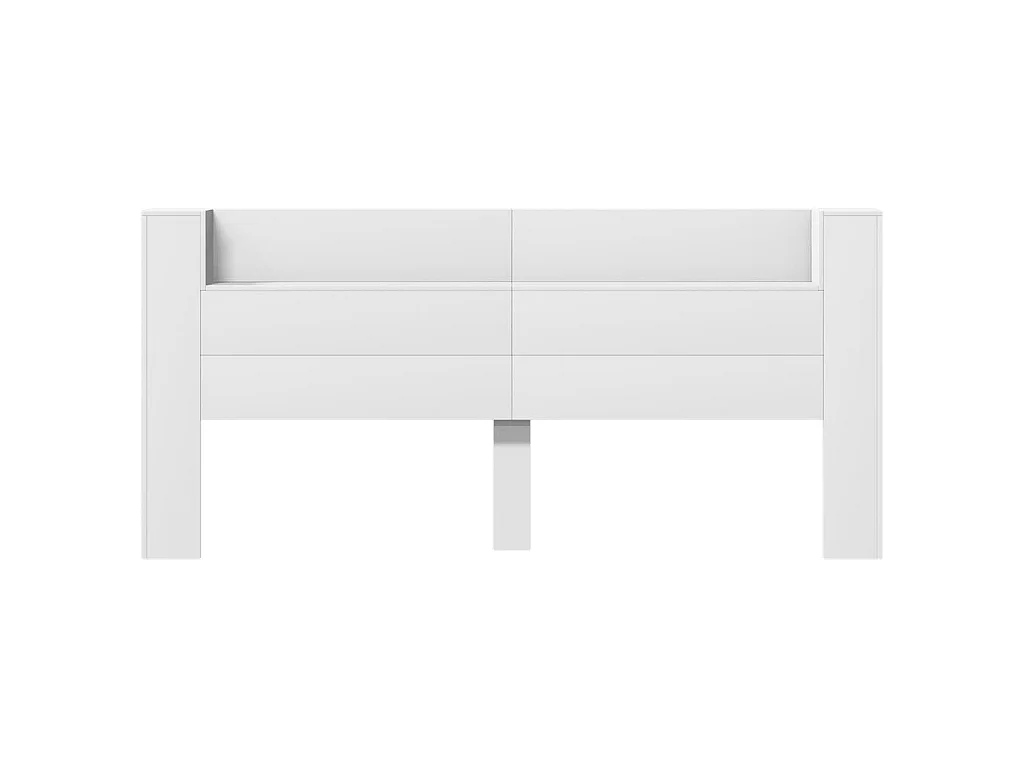 LED-Kopfteil mit Ablagen Weiß 220x16,5x103,5 cm