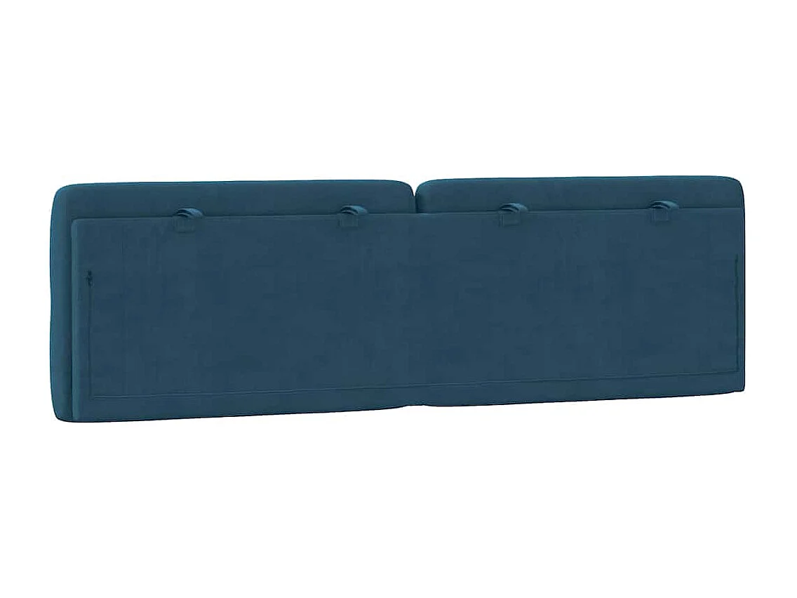 Coussin de tête de lit bleu 160 cm velours
