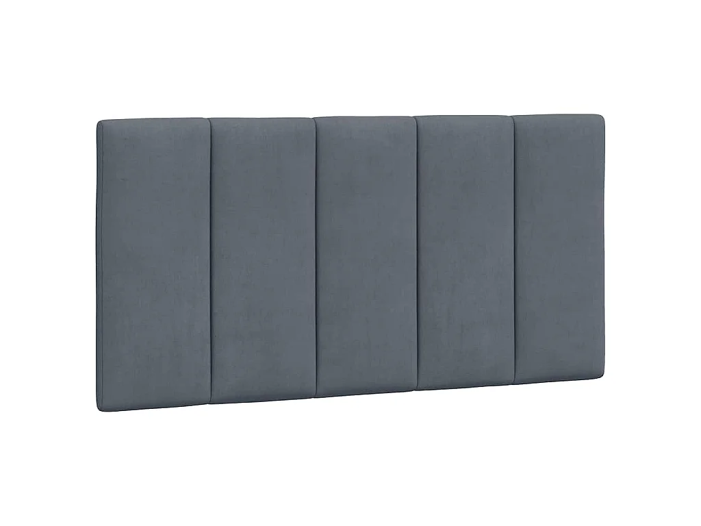Coussin de tête de lit Hanko gris foncé 100 cm velours