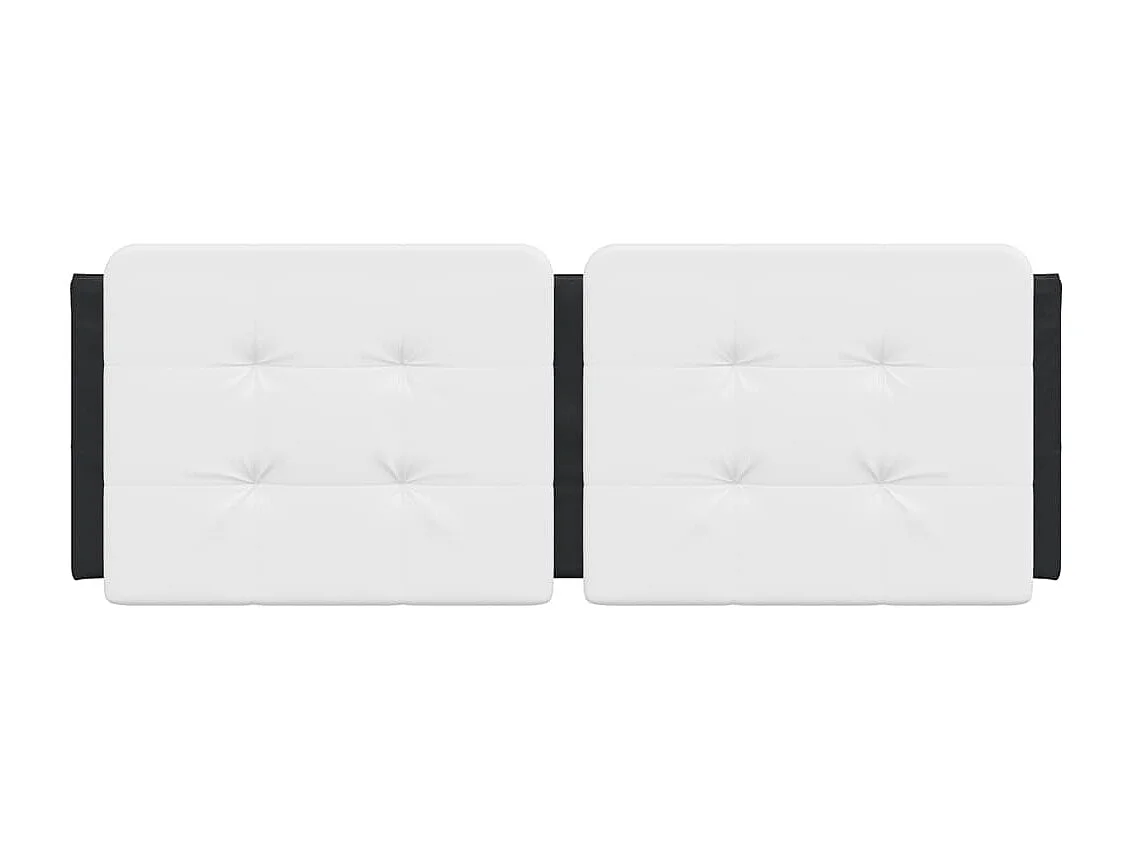 Cabecero de cama acolchado Zadar cuero sintético blanco negro 140 cm
