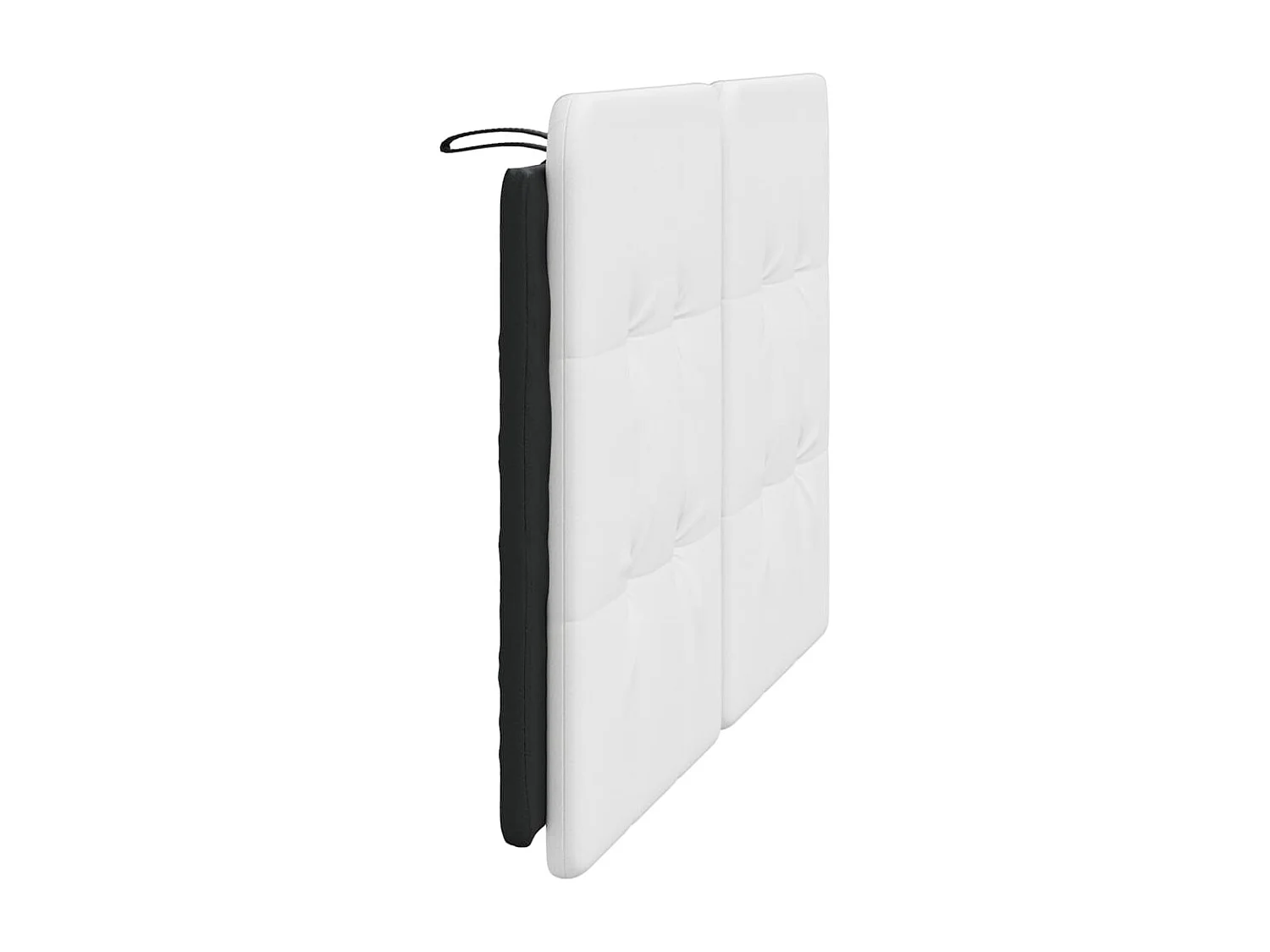 Cabecero de cama acolchado Zadar cuero sintético blanco negro 140 cm