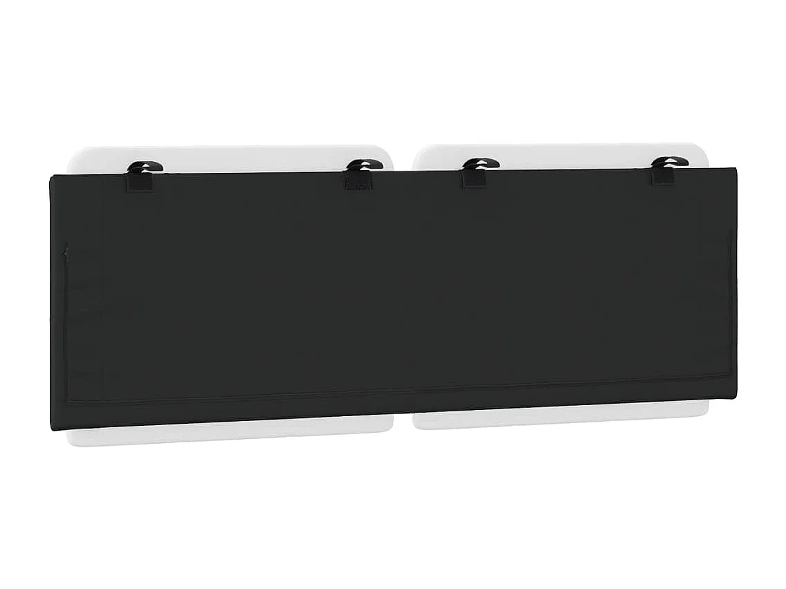 Cabecero de cama acolchado Zadar cuero sintético blanco negro 140 cm