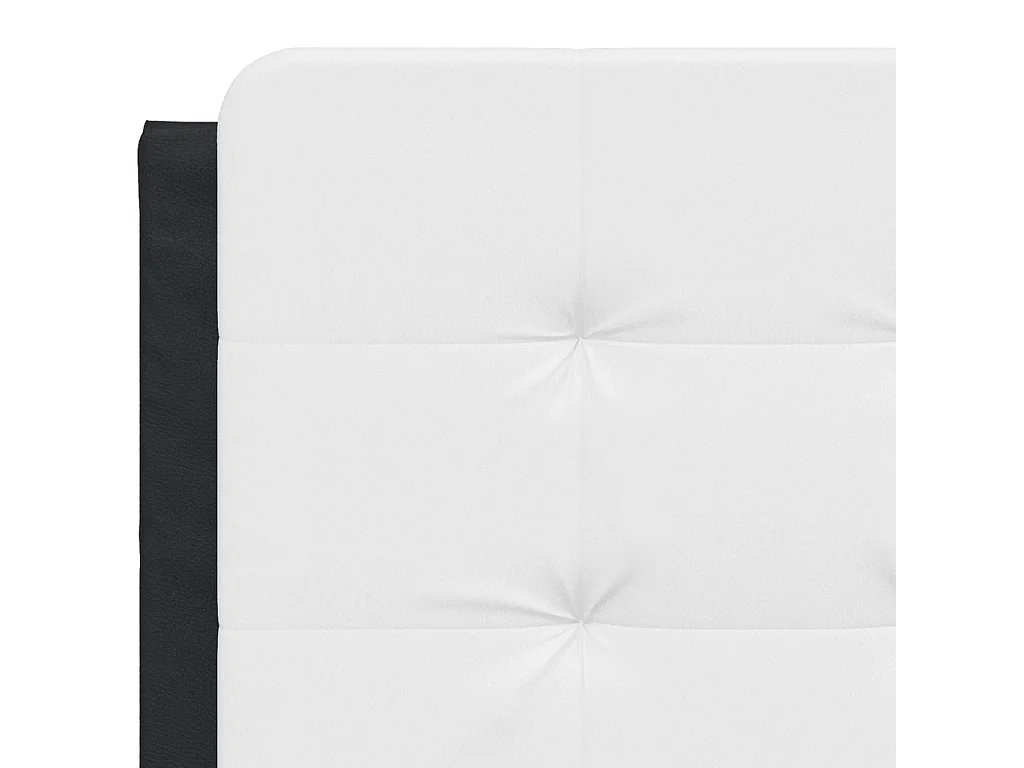 Cabecero de cama acolchado Zadar cuero sintético blanco negro 140 cm