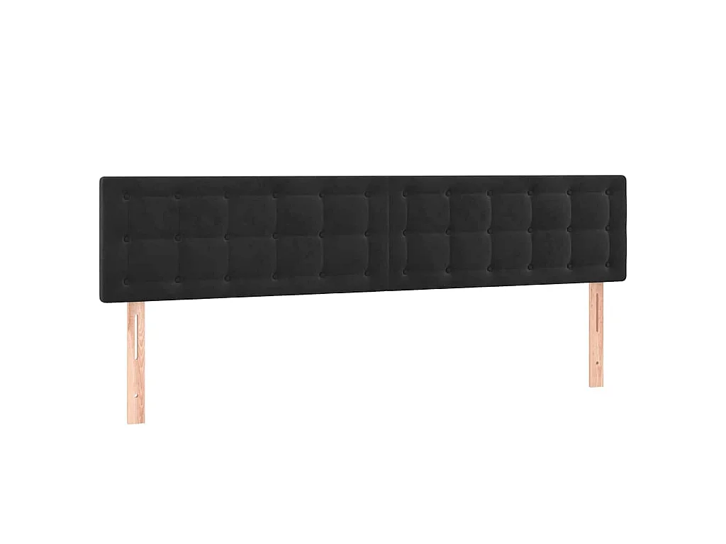 Testiera Nera 180x5x78/88 cm in Velluto