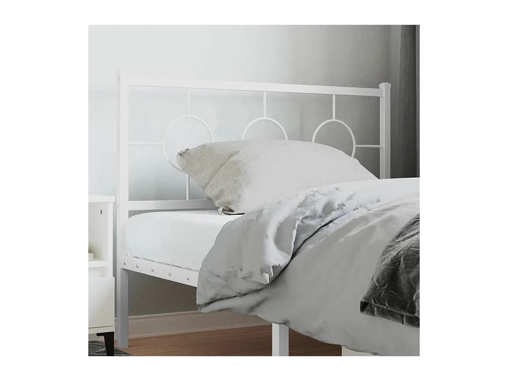 Tête de lit métal blanc 100 cm