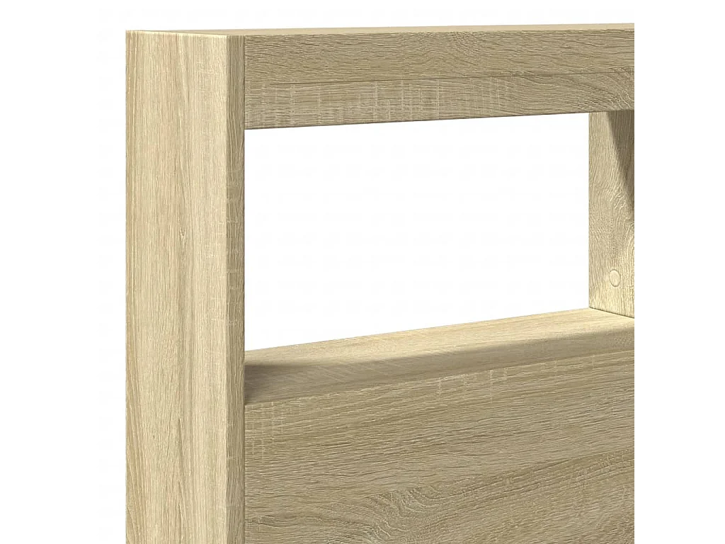 Hoofdbordkast met LED-verlichting 140x17x102 cm sonoma eiken