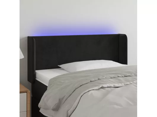 Kauf Unique LED Kopfteil Schwarz 93x16x78/88 cm Samt