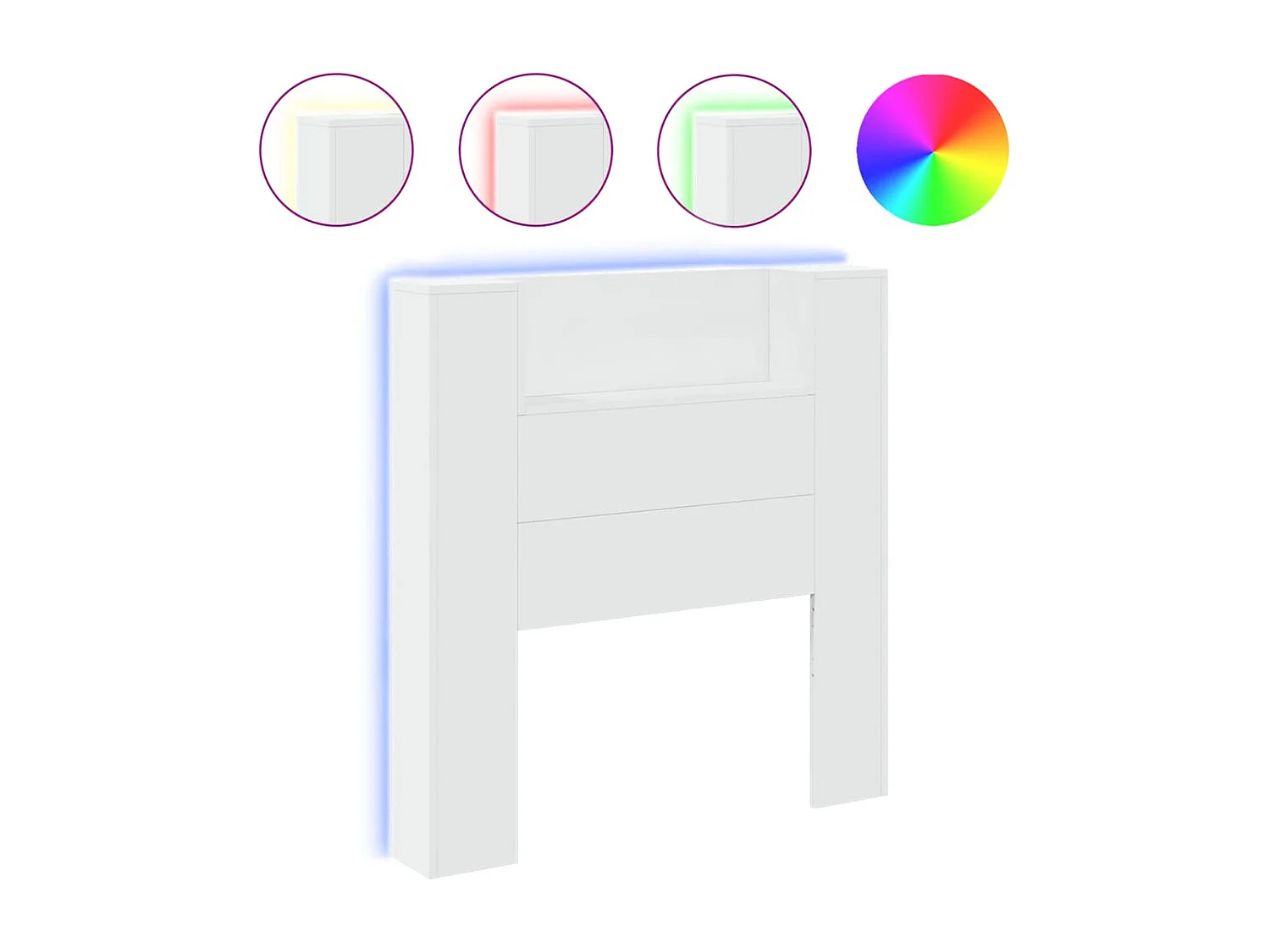 LED-Kopfteil mit Ablagen Weiß 100x16,5x103,5 cm