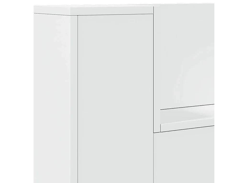 LED-Kopfteil mit Ablagen Weiß 100x16,5x103,5 cm