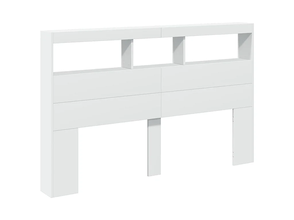 Armoire tête de lit avec LED blanc 160x17x102 cm