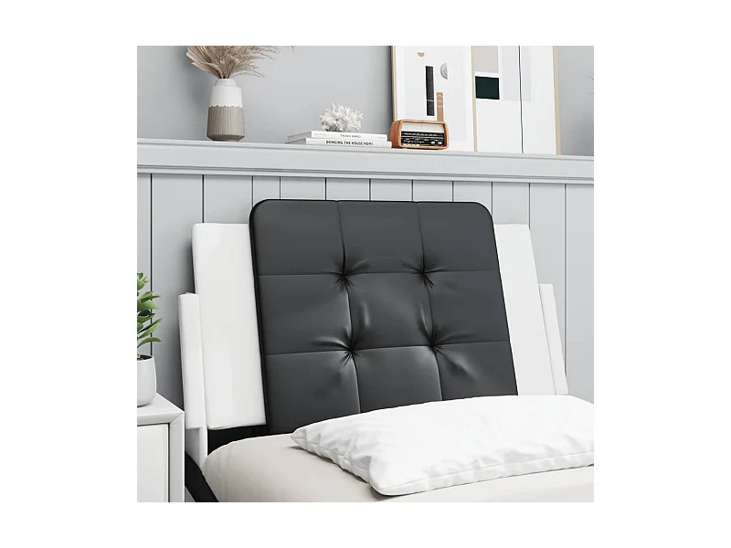 Kopfteil-Kissen "Zadar" Schwarz und Weiß 80 cm Kunstleder