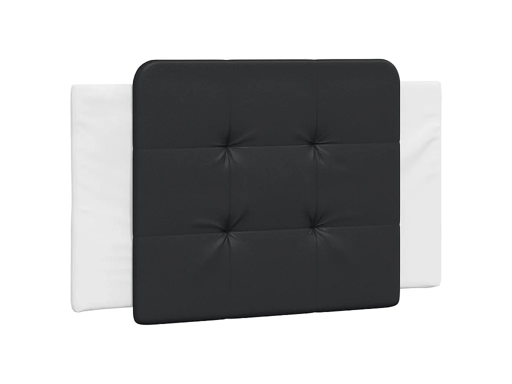 Coussin de tête de lit Zadar noir et blanc 80 cm similicuir