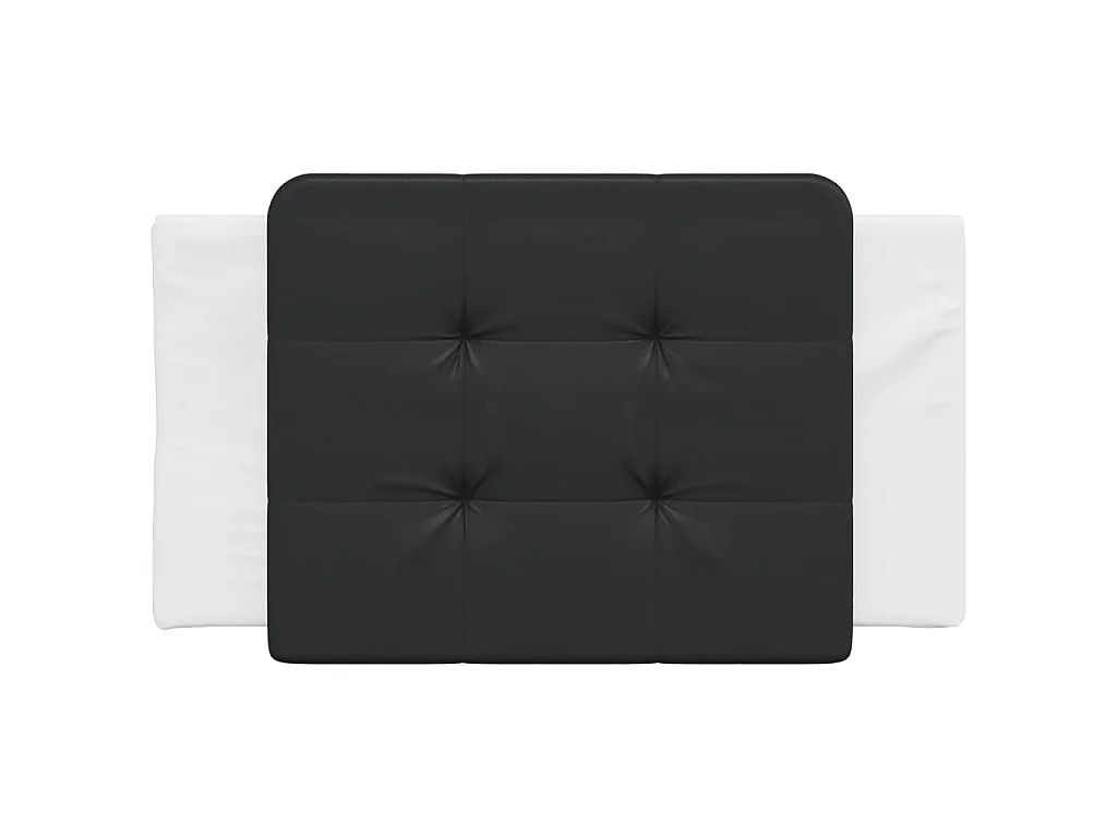 Coussin de tête de lit Zadar noir et blanc 80 cm similicuir