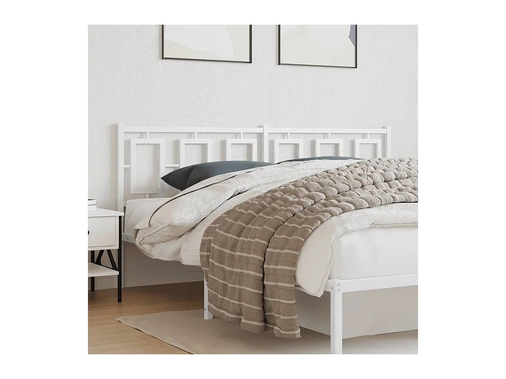 Tête de lit métal blanc 180 cm