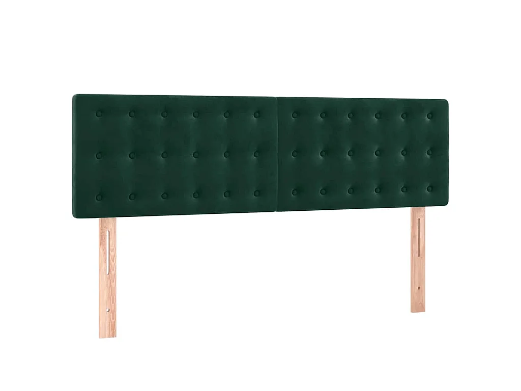Têtes de lit Vert foncé 144x5x78/88 cm Velours