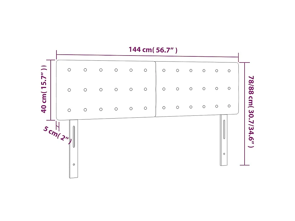 Têtes de lit Vert foncé 144x5x78/88 cm Velours