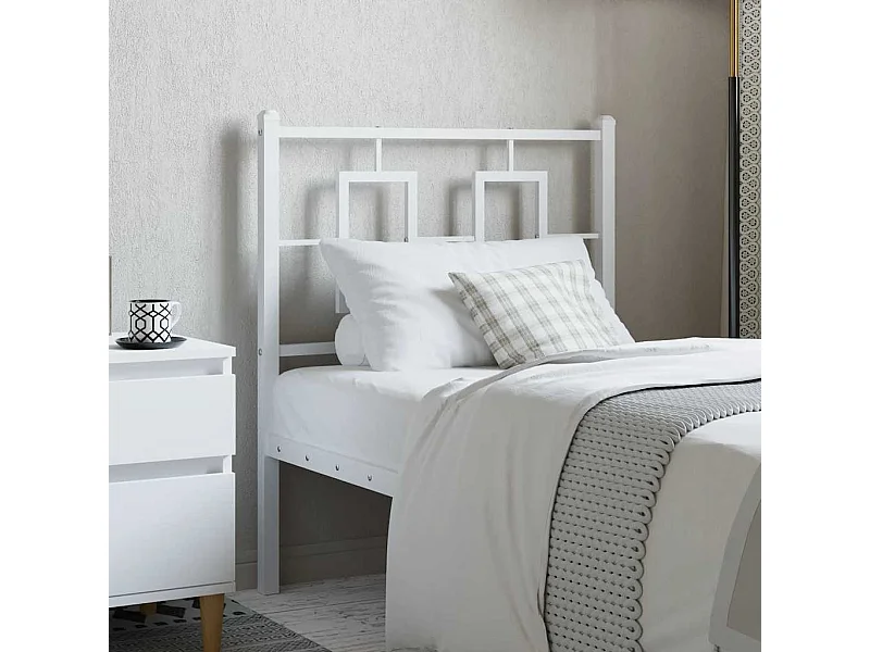 Vervangend hoofdbord 75 cm metaal wit