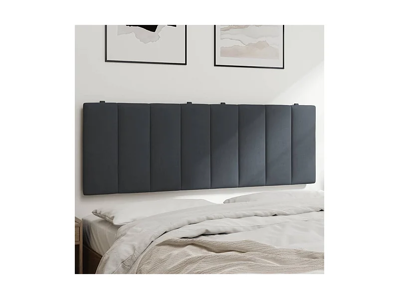 Hoofdbordkussen "Hanko" 120 cm fluweel donkergrijs